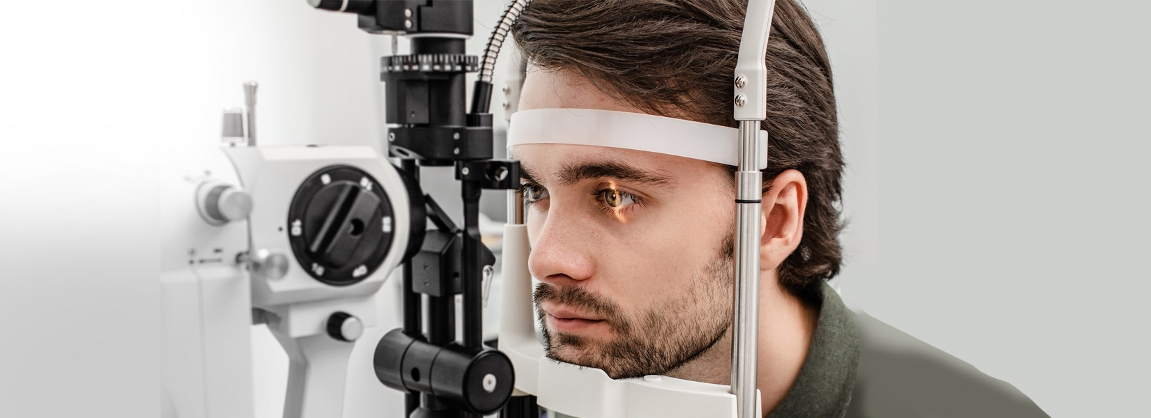 young man during eye exam in Delmar